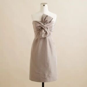 J. Crew Strapless Dress in Cream Bow Monde Dress